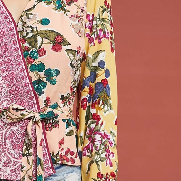 ANTHROPOLOGIE Wrap Blouse Meadow Rue 6 14 NWT - Picture 3 of 3